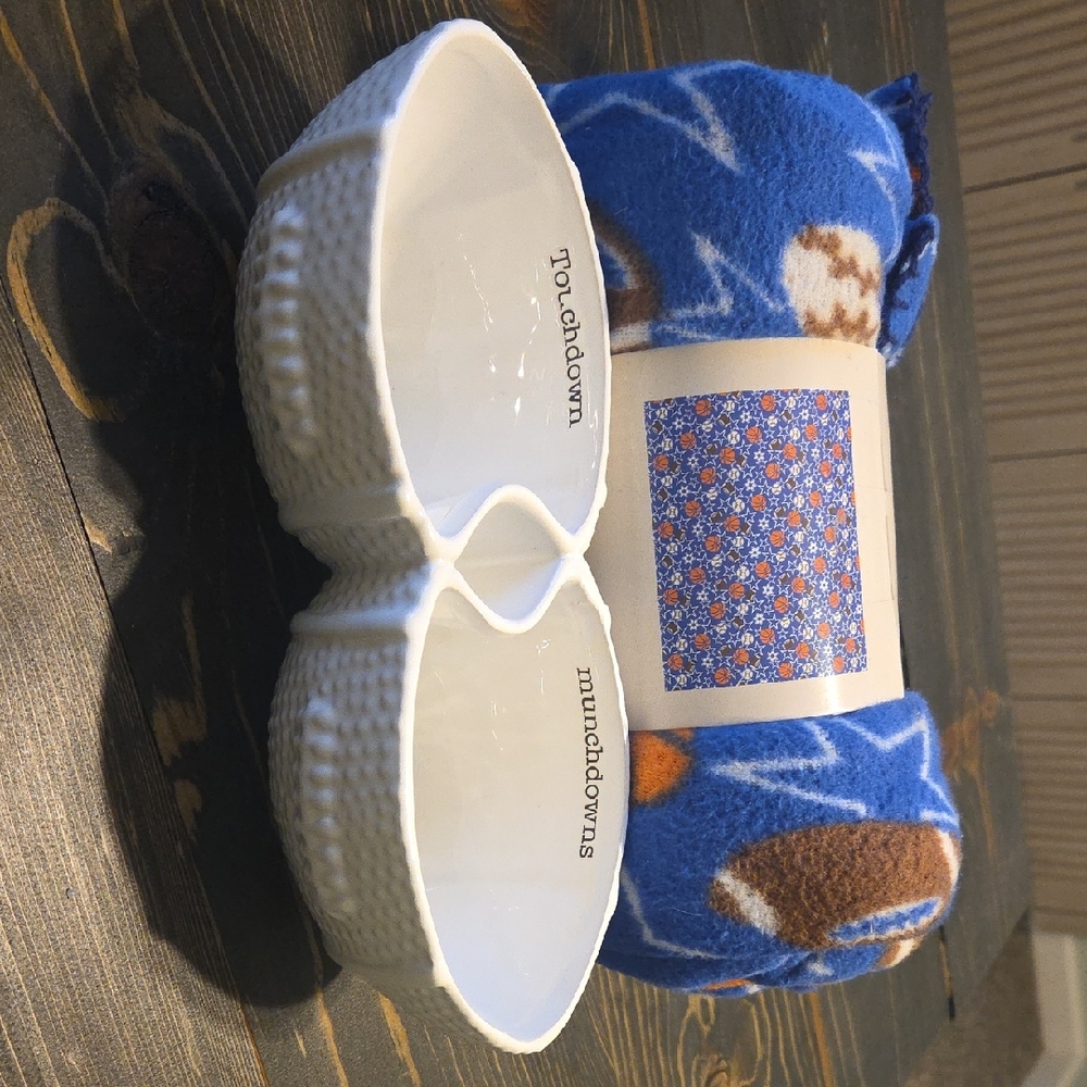 Mud Pie White Ceramic Double Ramekin Serving Dish
